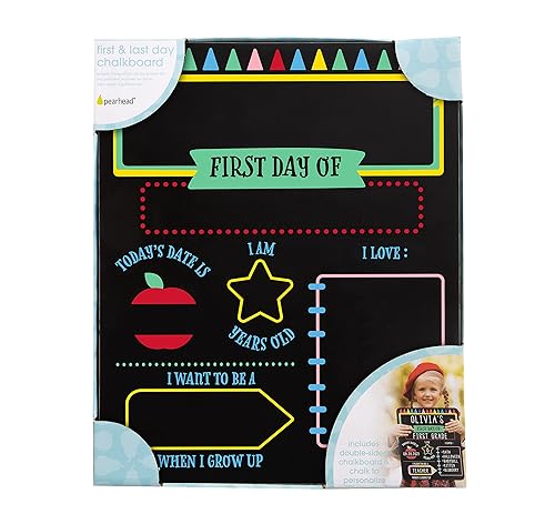 Miniatura 8 de Pearhead - Pizarra reversible para el primer y último día de la escuela, accesorio re-utilizable para compartir fotos
