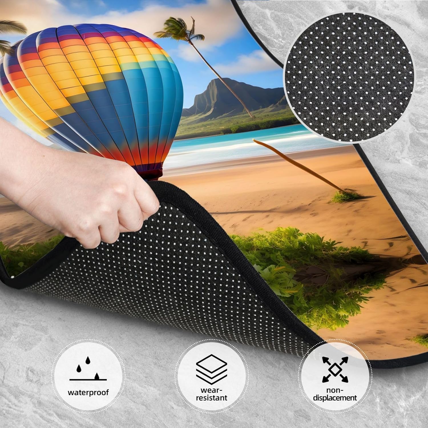 Hawaii Hot Air Balloon Patterned car mats 4-piece set | For cars/SUVs/trucks | Firm fit without displacement