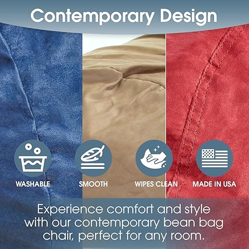 Miniatura 8 de Puff de microfibra de ante, marrón tostado (Tuscany Tan)