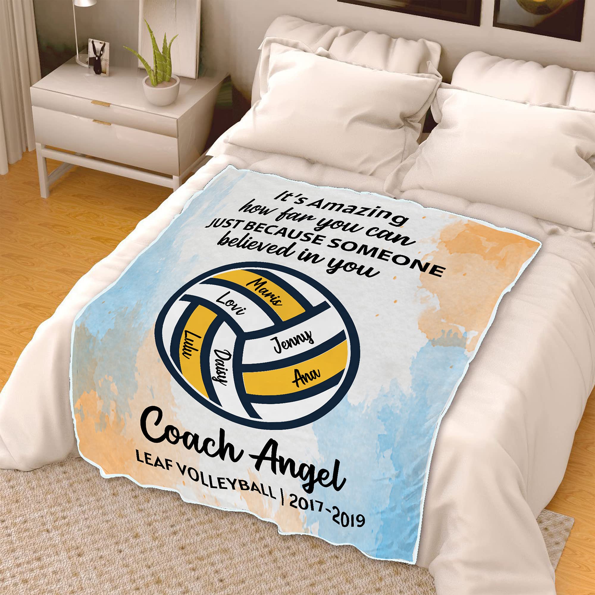 Amazon.com: Personalized Volleyball Team Blanket Custom Name Team Player  Coach Blanket Volleyball Team Coach Gift Customized Names Year Sports  Blanket Personalized Gift Custom Blanket Coach Appreciation Gift : Home u0026  Kitchen
