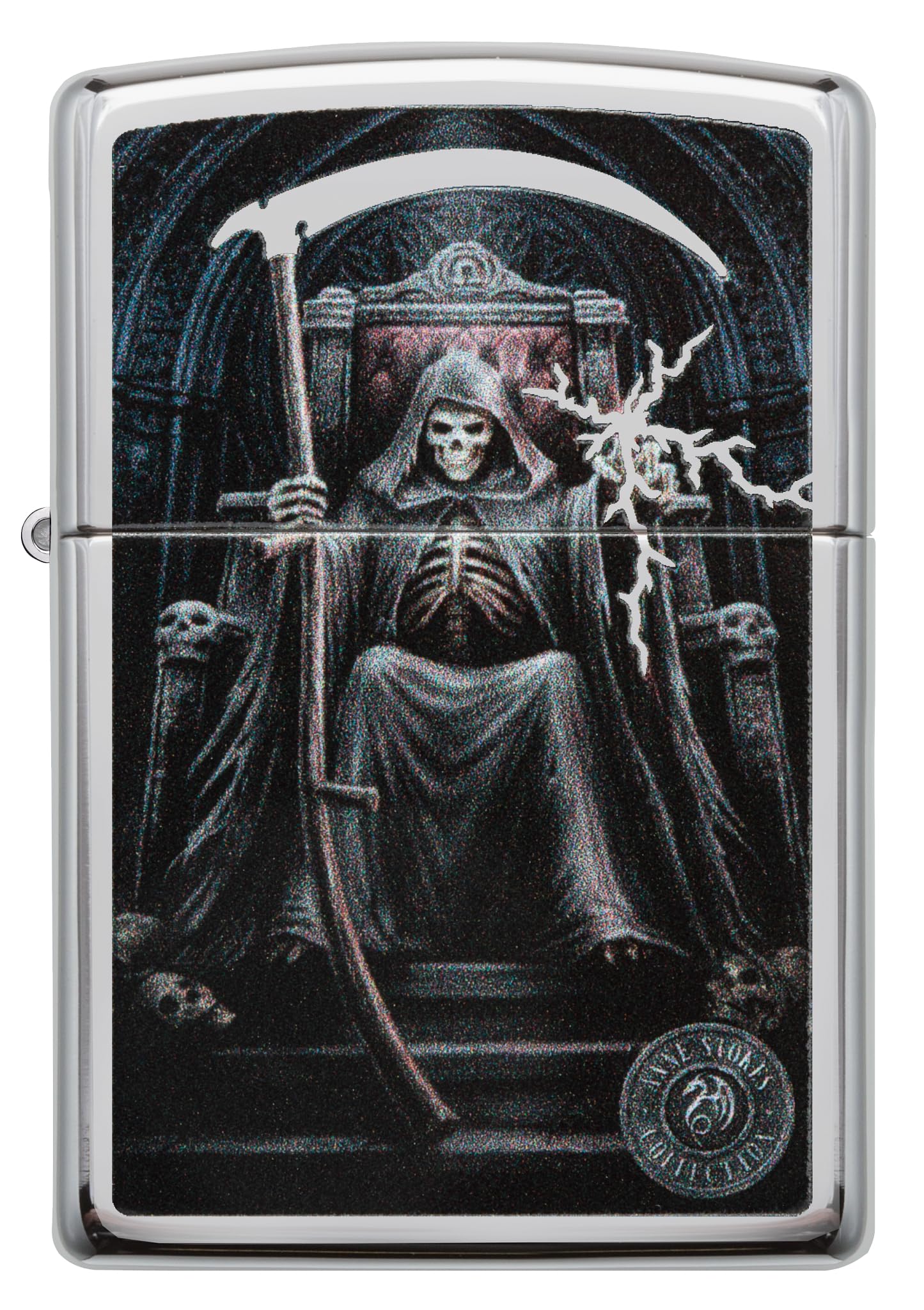 Zippo Windproof Lighter, Anne Stokes Design, High Polished Chrome, Colour Image, Refillable, Reusable, Windproof Design - Image 2
