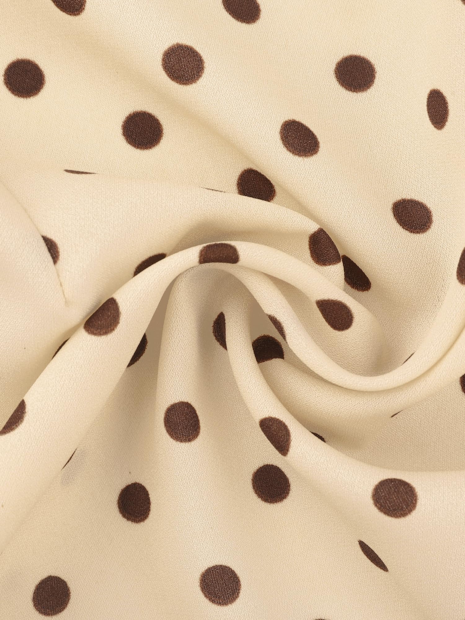 Allegra K Chemisier vintage à pois pour femme, col claudine, col noué papillon, manches bouffantes