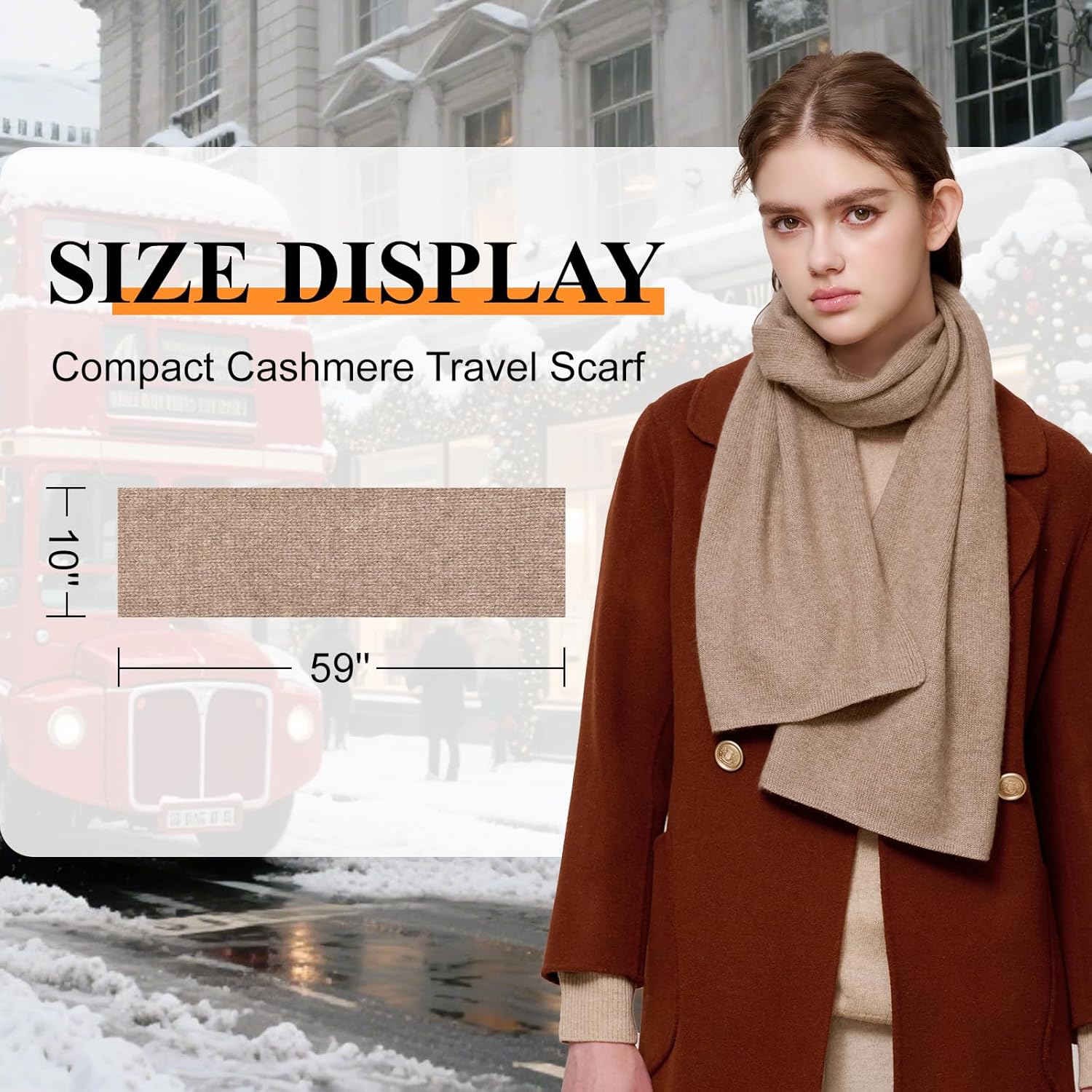 Luxury 100% Cashmere Scarf for Women & Men, 59''x10'' Extra Warm Winter Scarf, Blanket Scarves in Premium Gift Box - Image 4