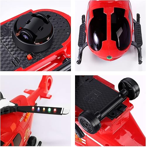 Miniatura 20 de ele ELEOPTION Avión de transporte de juguete con control remoto infrarrojo con luces y música para niños de 3, 4, 5, 6, 7, 8 años, verde militar.