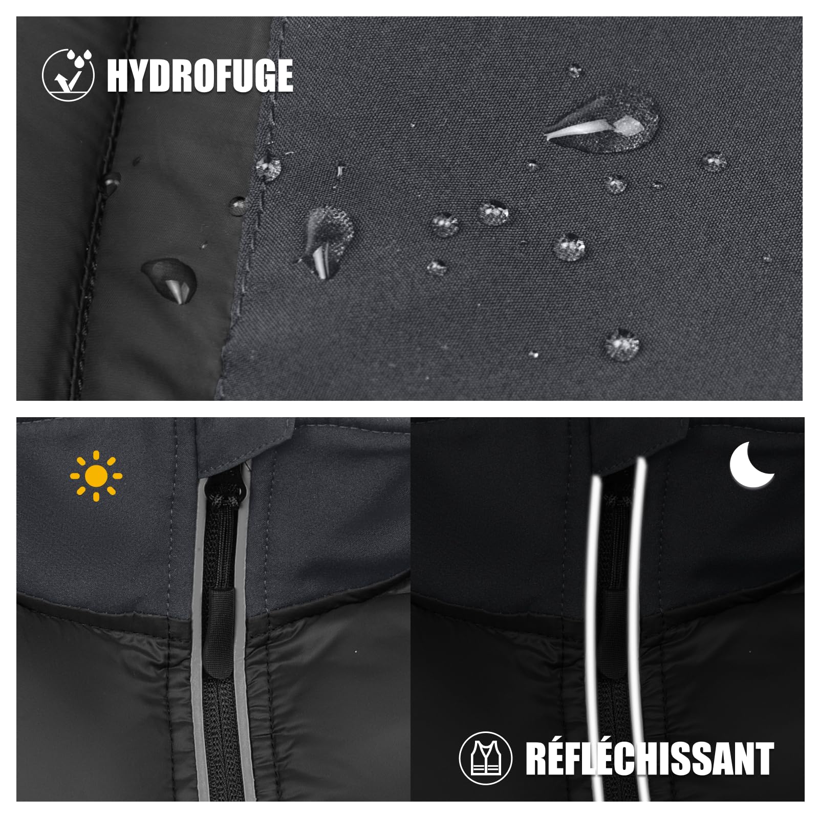 WORK IDEA Gilet softshell homme imperméable coupe-vent veste sans manches respirant léger poches cyclisme course randonnée golf