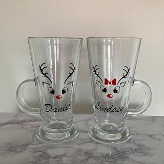 Personalised latte glass, hot chocolate mug, latte mug, Christmas glass