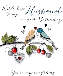 With Love Husband Birthday Embellished Greeting Card Joie De Vivre Range Cards