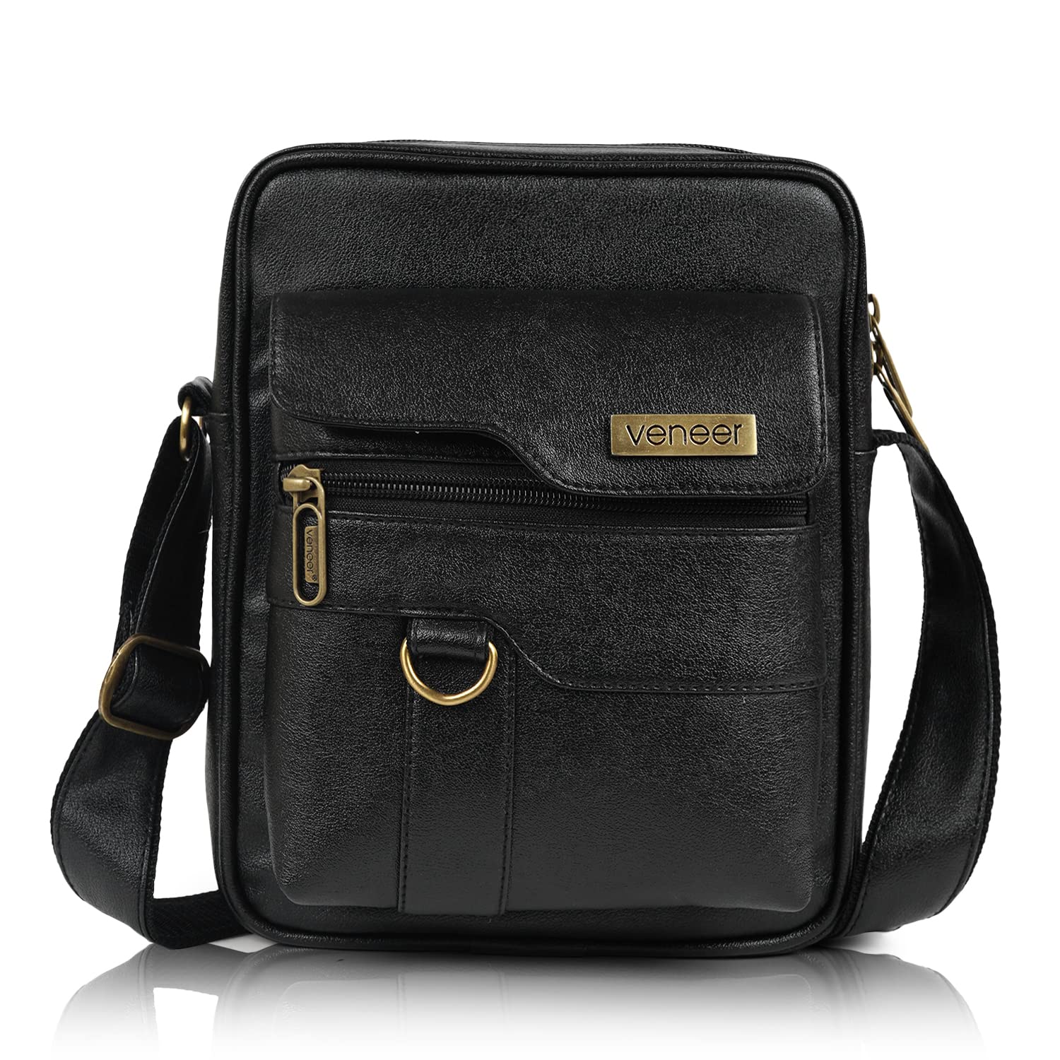 Veneer Synthetic Vegan Leather Classic Shoulder Office College Daytrip Crossbody Water Repellent Sling Bag for Men (B09VL4YRRV) Amazon Price History, Amazon Price Tracker