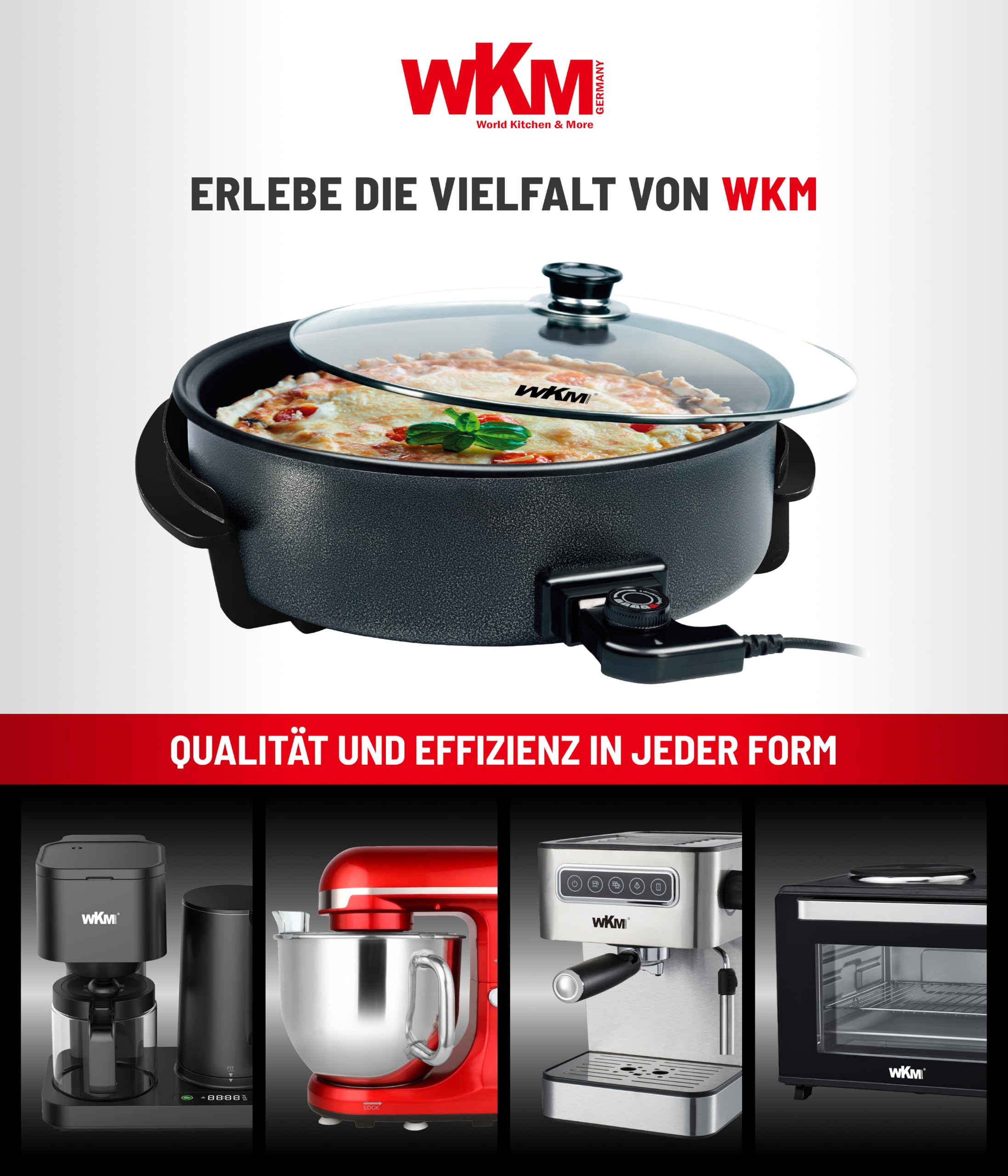 WKM Elektropfanne Schwarz 42 cm
