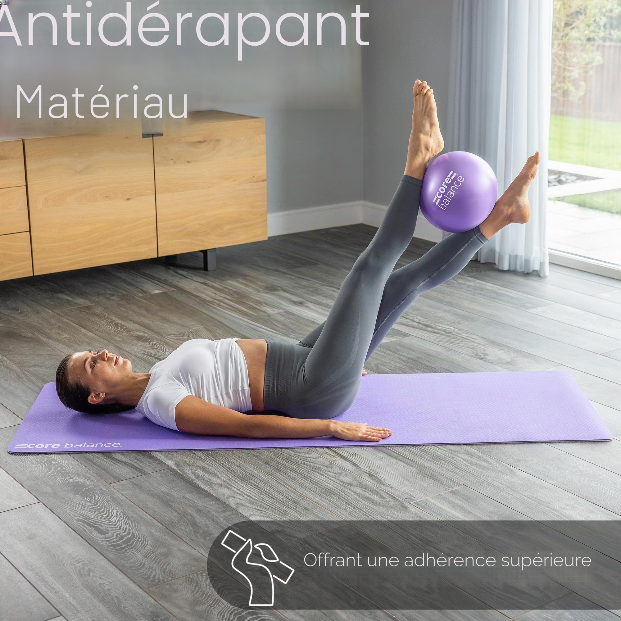 Core Balance Petit Ballon Exercices de Pilates 23 cm Antidérapant/Anti-Éclatement - Entraînement Physique Yoga, Fitness, Physiothérapie - Tube de Gonflage et Outil/Poids Max 200kg /4 Jolies Couleurs