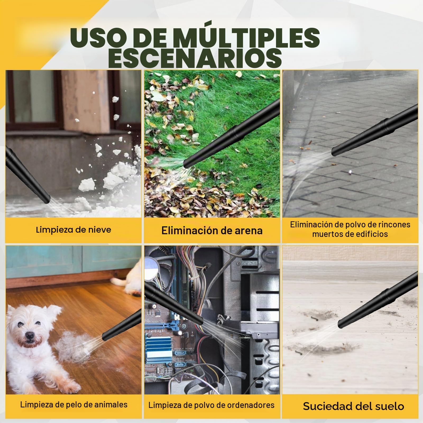 WingFly Soplador de Hojas Compatible con Dewalt 18V, 20V Batería | Velocidad de Aire 90 m/s, Ajustable Velocidades para Limpiar Hojas, Eliminar el Polvo, Sin Cargador/Batería
