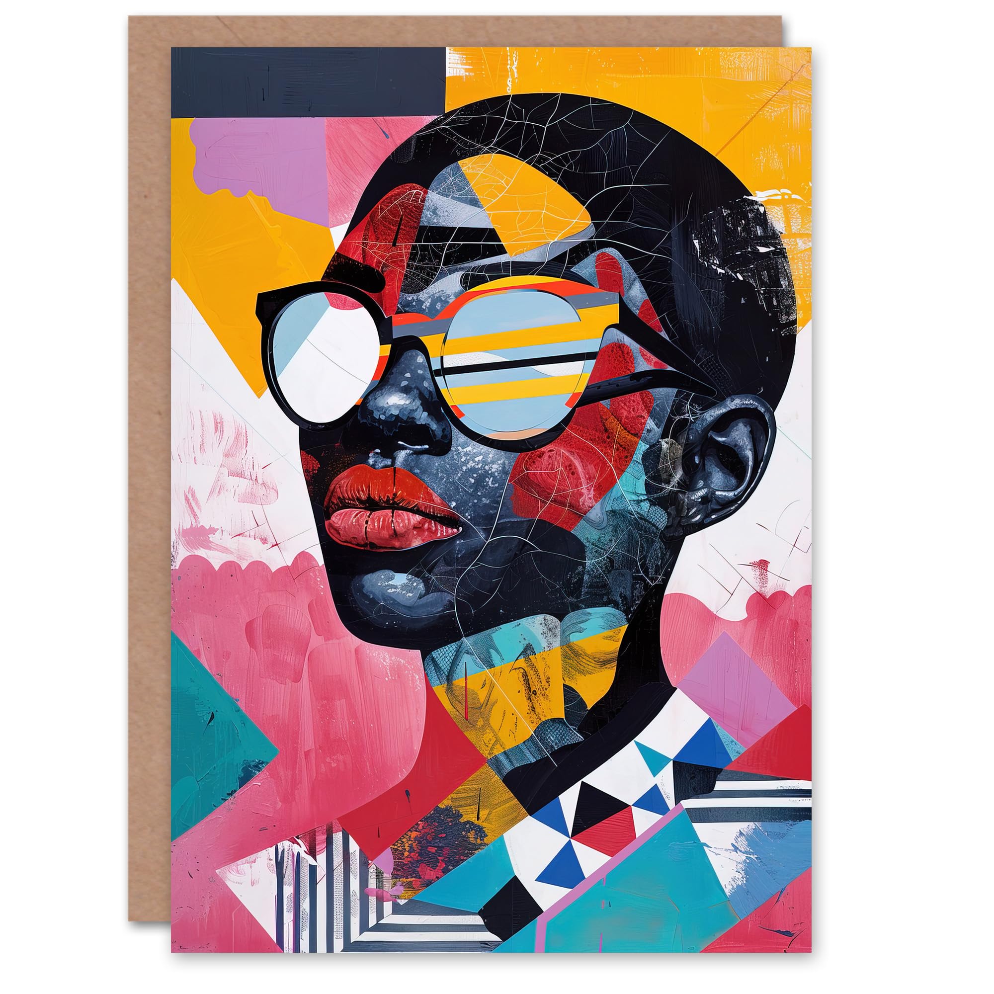Artery8 Birthday Greeting Card - Modern Portrait Art Card
