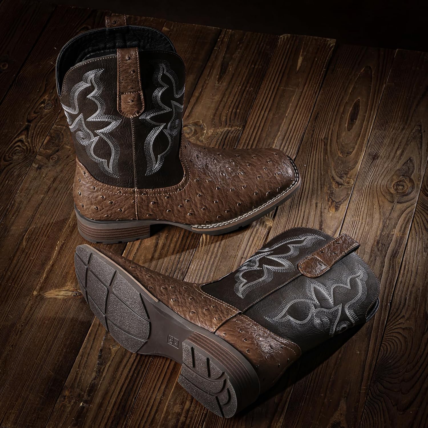 Cowboy Boots For Men - Western Boot Men's Cowboy Boots With Square Toe | Cowboy Western Boot | Pull-on Boots| Old West Style Embroidered - Image 5