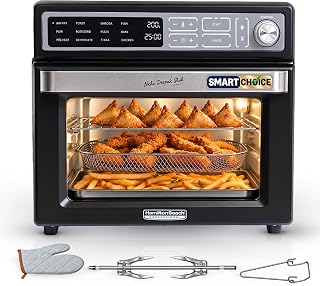 Hamilton Beach Smartchoice Air Fryer Oven 25L| 6 -IN-1 AIR FRYER OVEN| 12 Preset | 1700W power | Digital Display | Black