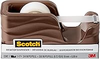 Vista 1 de Scotch - Dispensador de cinta adhesiva Wave, ideal para envolver regalos, incluye un rollo de cinta de 3/4 pulgadas x 350 pulgadas (C20-WAVE-MB)