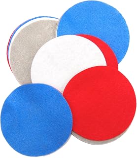 Playfully Ever After Gray, Militia Blue, Red & White Craft Felt Circles (5 Inch - 15pc)