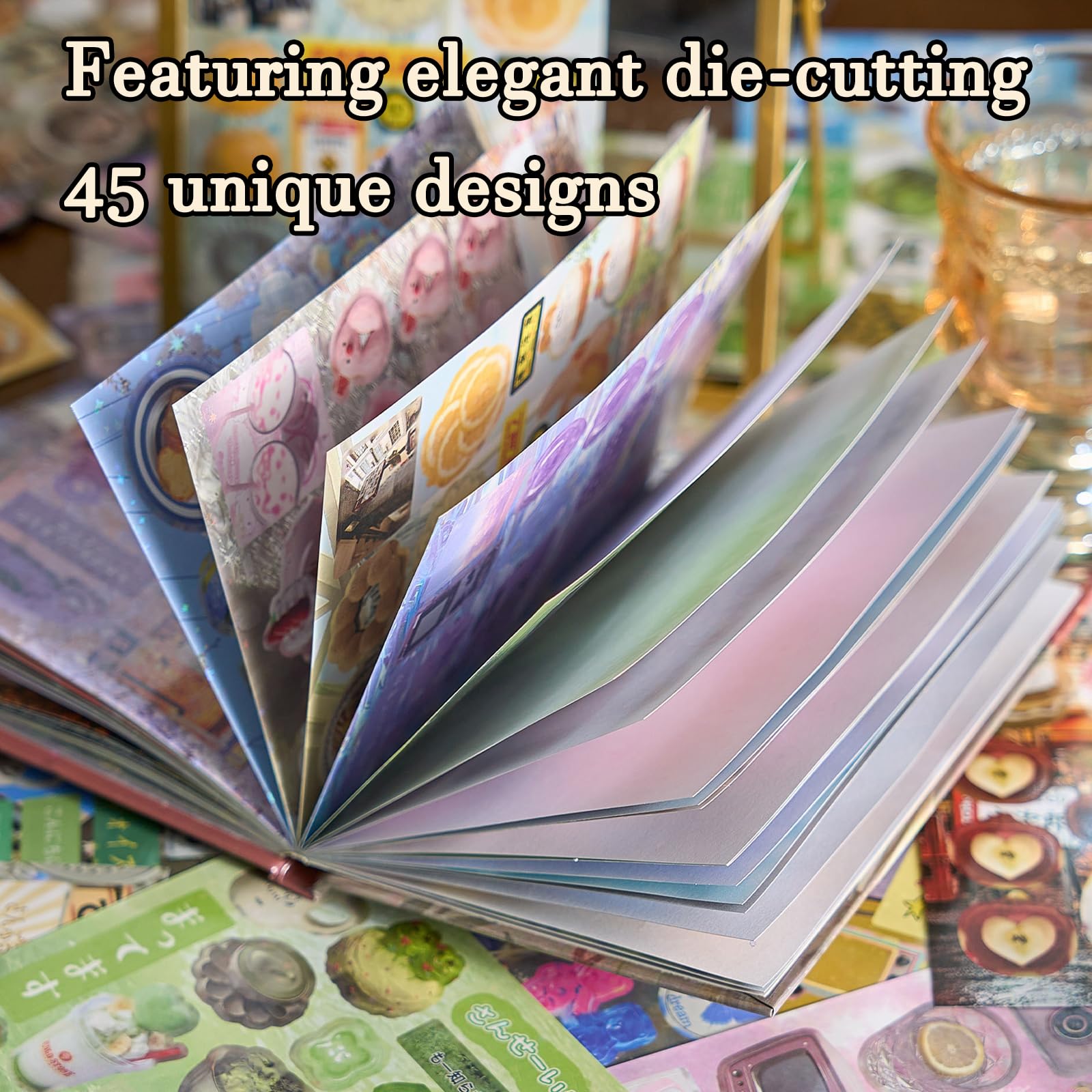 45 arkuszy japońska naklejka retro, naklejka w stylu komiksowym, naklejki do scrapbookingu, różne motywy, do scrapbookingu, pamiętników, planerów DIY i dekoracji etui na telefon komórkowy