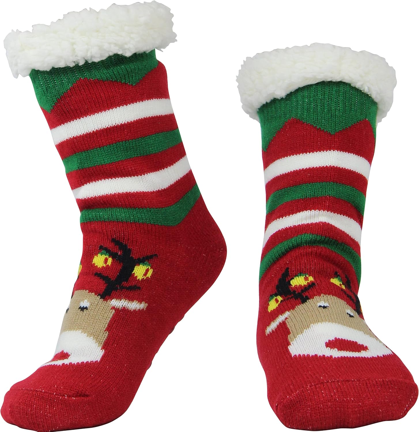 BenSorts Women Winter Thick Slipper Socks with Grippers Non Slip Warm Fuzzy Socks Christmas Gifts