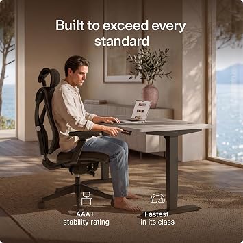 Desktronic HomePro Standing Desk – 160 x 80 cm Height Adjustable Desk with Electric Dual Motor, Touchscreen Controller & Integrated USB/USB-C, 3 Memory Presets