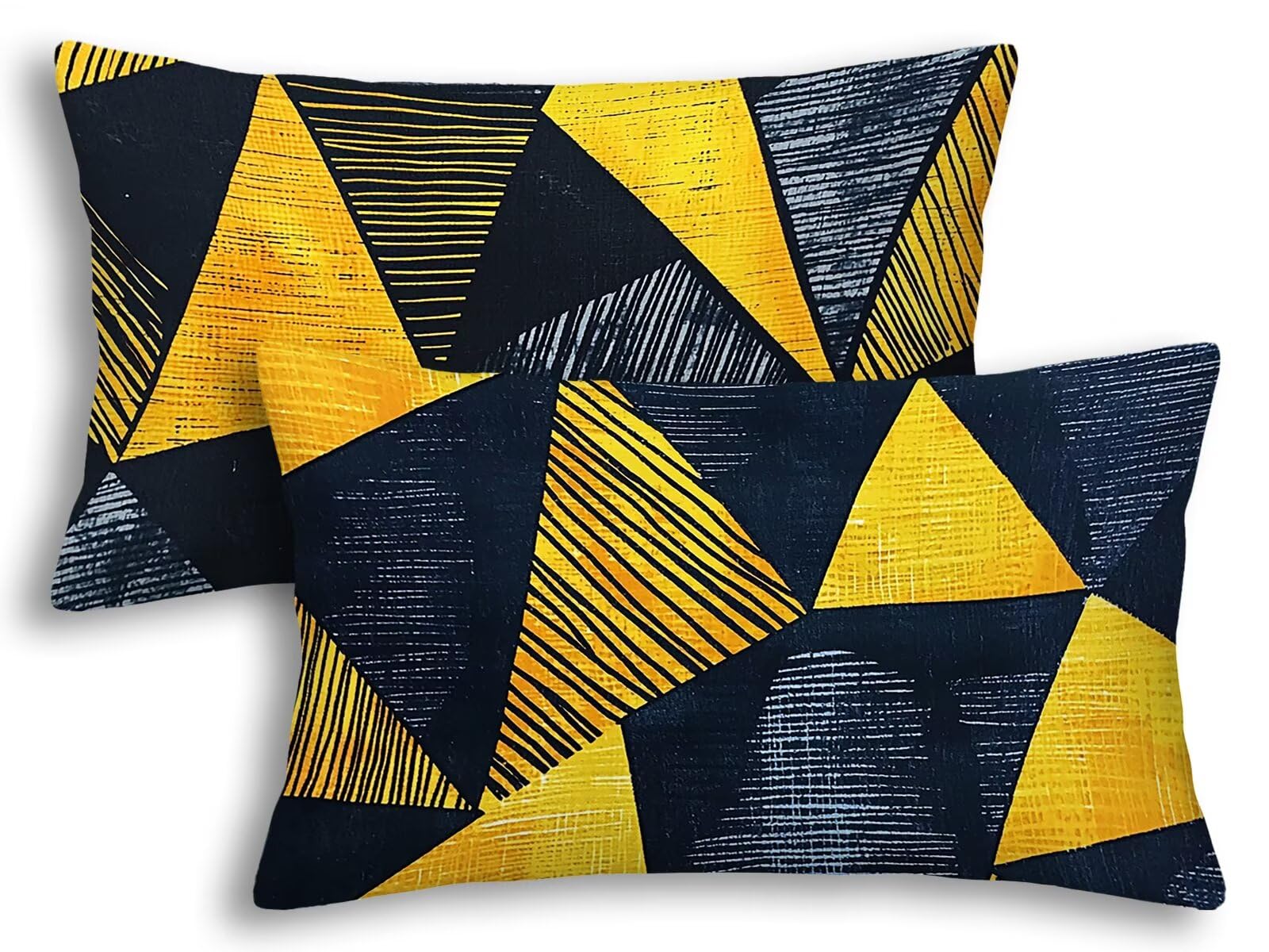 Fundas cojines exterior impermeable 40x60 amarillo juego de 2 decorativos rectangulares enrejado