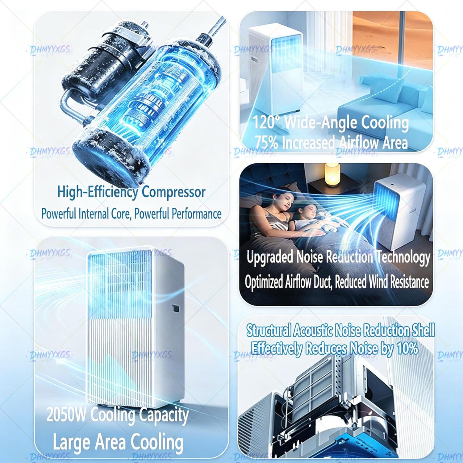 Clim Mobile 18000 Btu Refroidissement Chauffage 7000BTU | Déshumidification Ventilation, Débit Air élevé, Structure Robuste Adapté Salon Grande Pièce Domestique