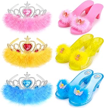 Princess Dress Up Shoes Gift Set Princess Toys Toddler Dress Up Birthday for Girls Aged 3-6 Years Old