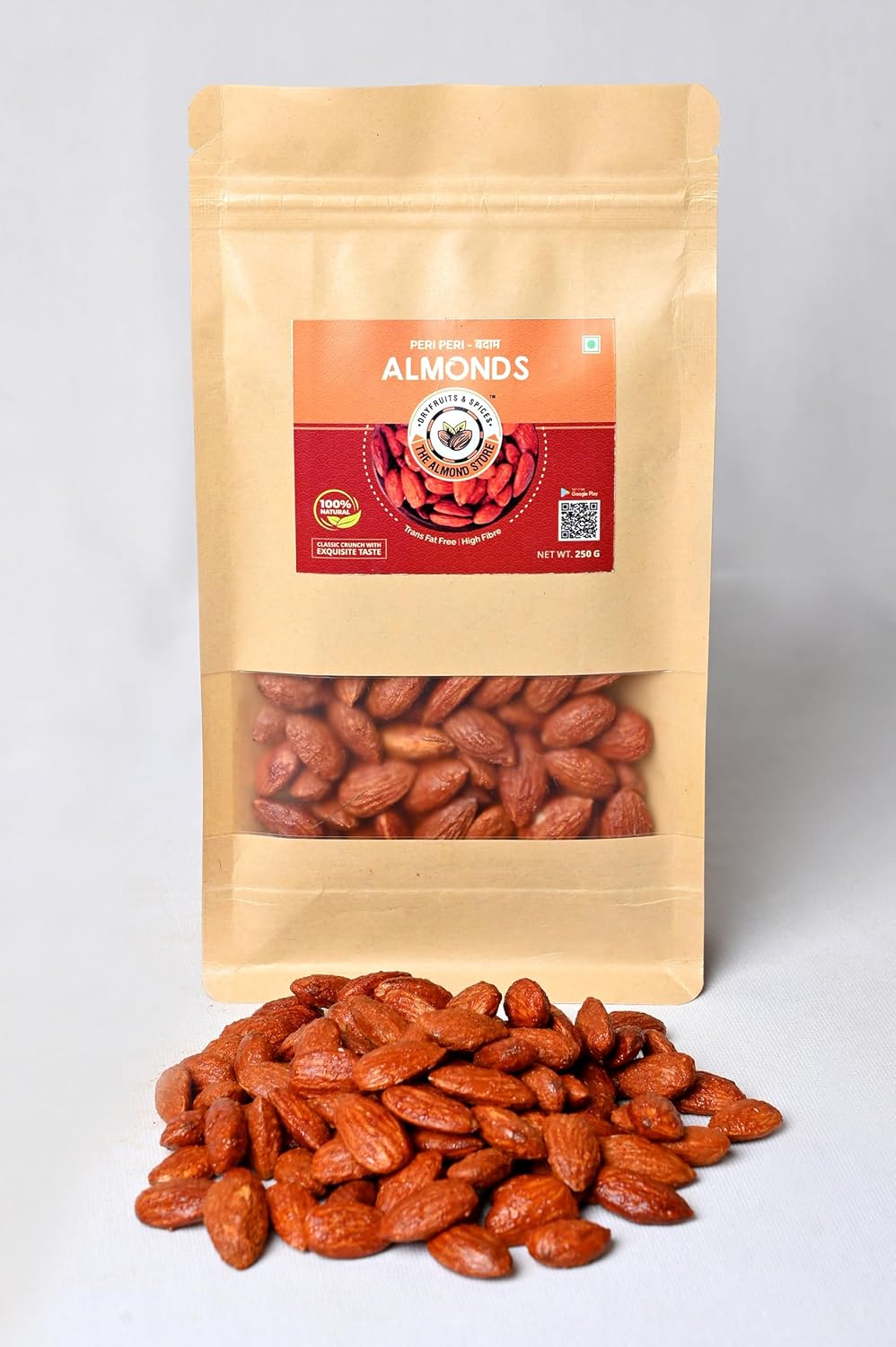 The Almond Store PeriPeri Almond (250g) Roasted Badam NonFried Zero