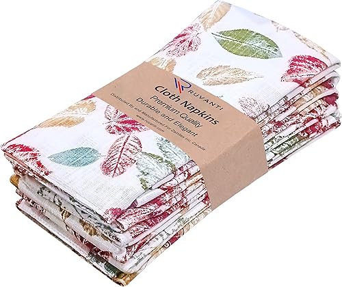 Miniatura 53 de Ruvanti Juego de 6 servilletas de tela, 18 x 18 pulgadas, 100% algodón, lavables, suaves y absorbentes, perfectas para bodas, Navidad, cenas de