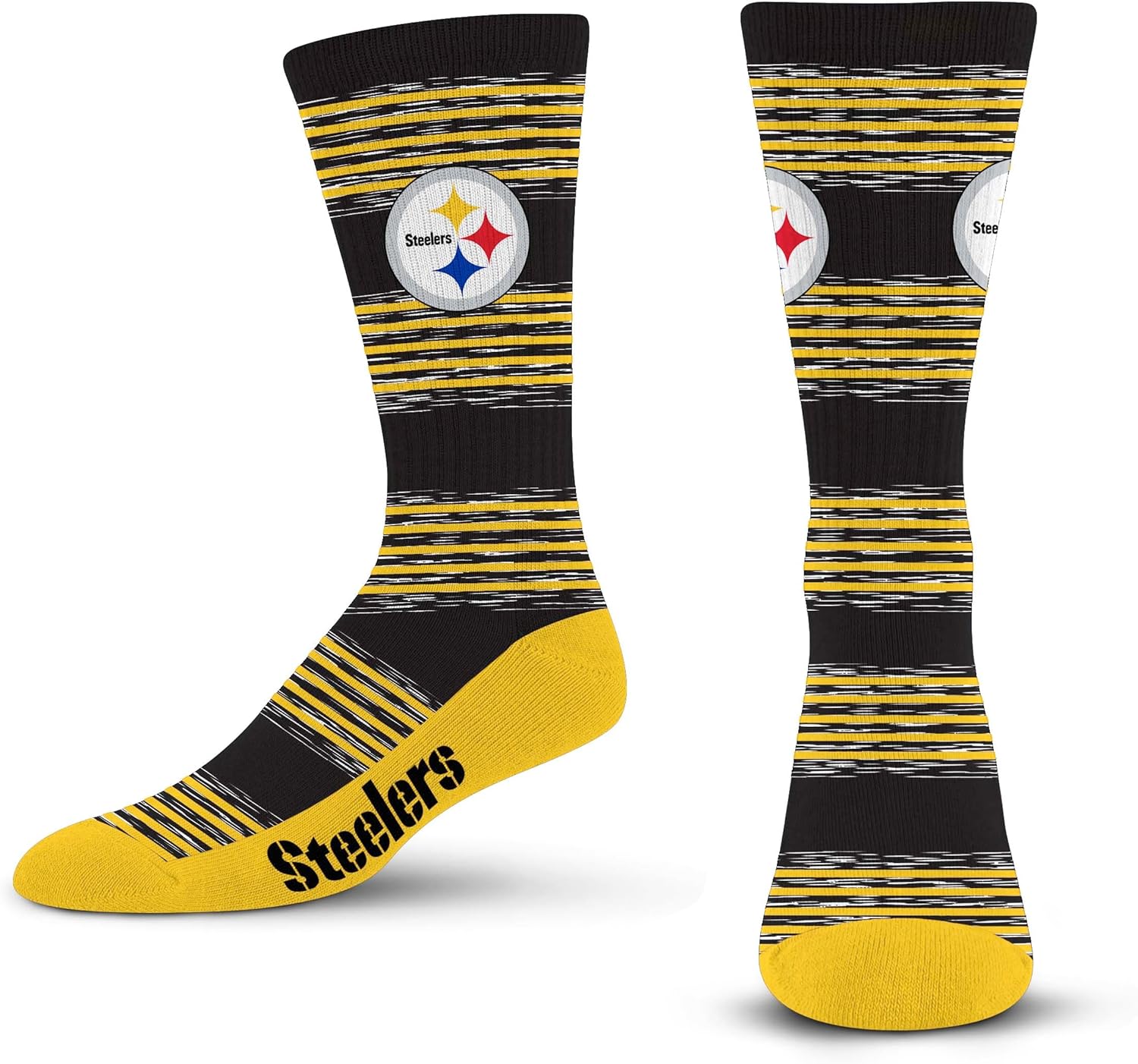 For Bare Feet NFL mens Rmc Multi Stripe Crew Sock Nfl