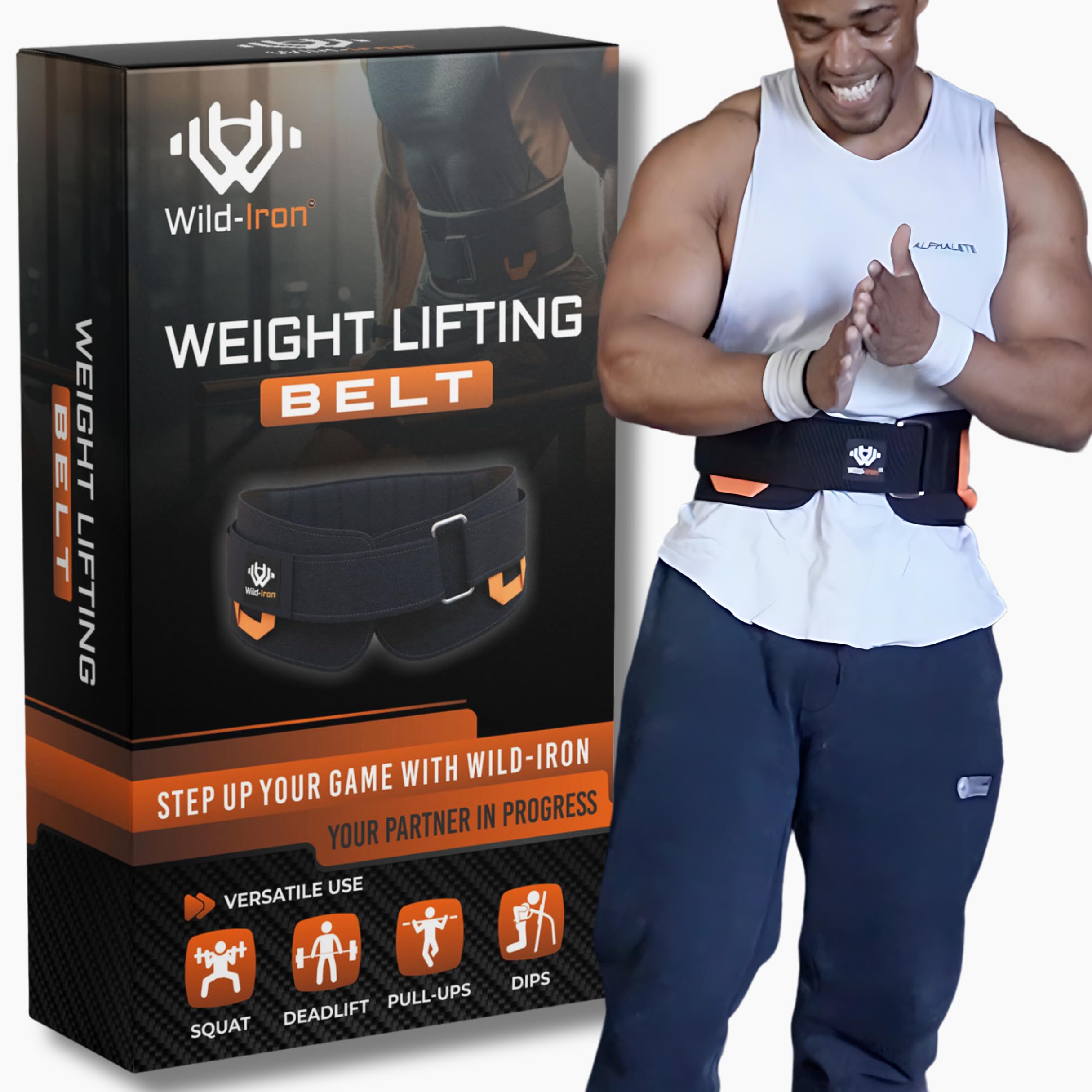 Wild-Iron Weight lifting belt versatile for dips, squat, pull-ups, deadlift. New closure and attachment system for more performance, comfortable, resistant. Ideal for Weighted Dips, squat belt, pull-ups belt or weight lifting belt.