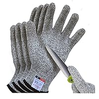 Vista 19 de Guantes resistentes a cortes, 2 pares de guantes resistentes a cortes de grado alimenticio, guantes de corte para cocina, pelado de ostras
