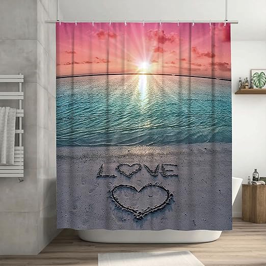 Tourrest Beach Shower Curtain Ocean Coastal Nautical