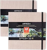 Vista 5 de ARTEZA Cuaderno de bocetos de acuarela, paquete de 3, 88 páginas cada una, 5.5 x 5.5 pulgadas, tapa dura gris, papel de 110 libras