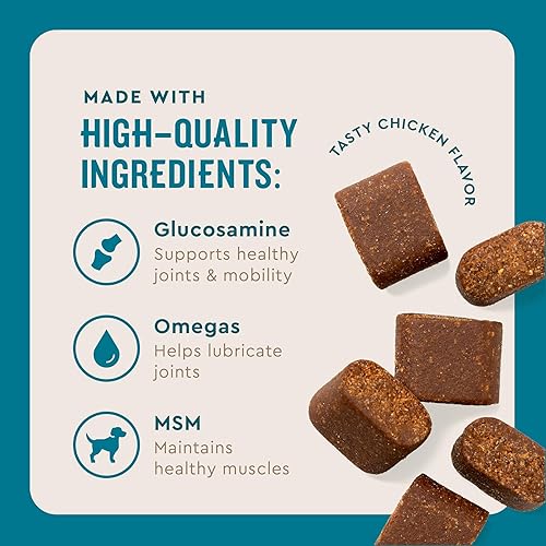 Miniatura 11 de VetIQ - Suplemento para cadera y articulaciones, para perros, masticables suaves con sabor a pollo, 180