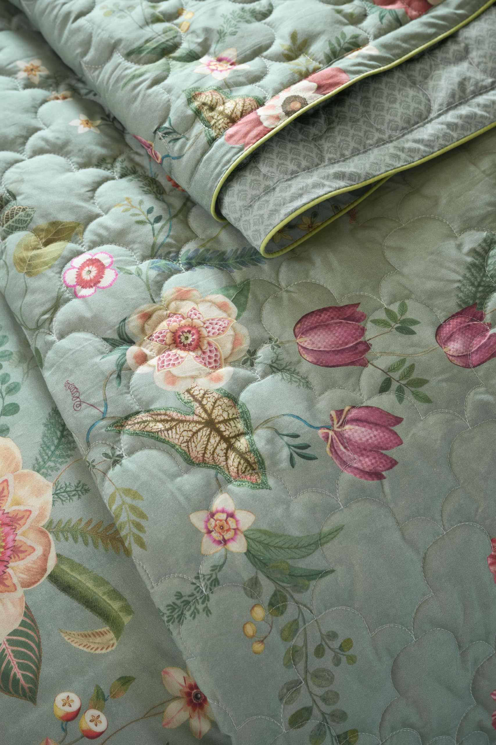 Pip Studio Tagesdecke 270 x 260 cm Grün | Everbloom