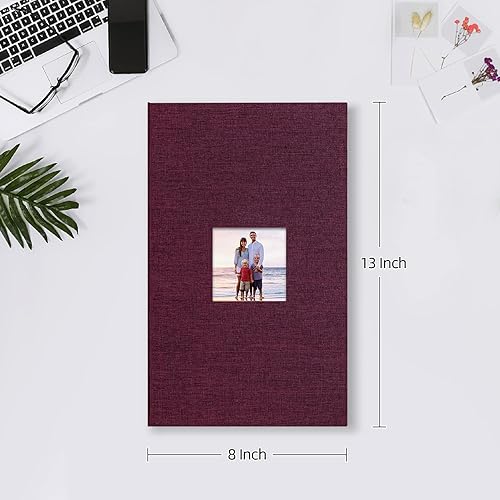 Miniatura 47 de Mublalbum Álbum de fotos pequeño de 4 x 6 pulgadas, 200 fotos, cubierta de lino, libro de fotos con bolsillos horizontales para boda, aniversario