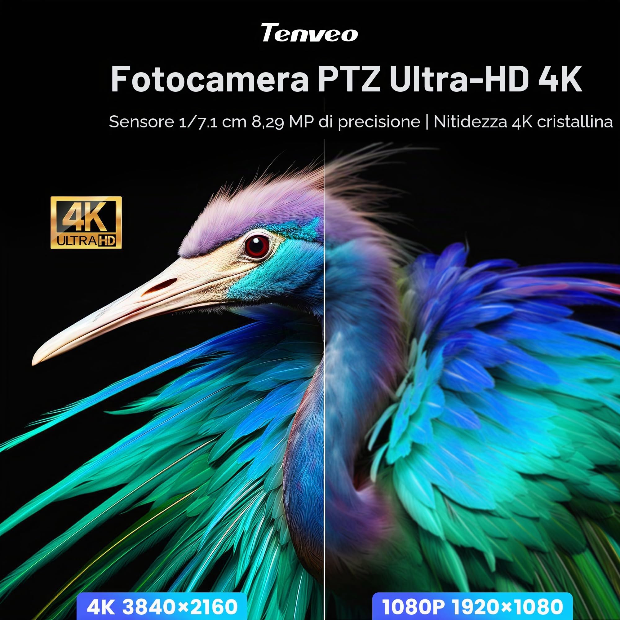 Tenveo Sistema di Telecamera per Conferenze 4K con Microfono Bluetooth, Camera PTZ Zoom Ottico 3X Tracking IA, USB3.0/HDMI, 93° Grandangolo per Videoconferenza, Riunioni, Chiesa, Zoom/Teams/OBS