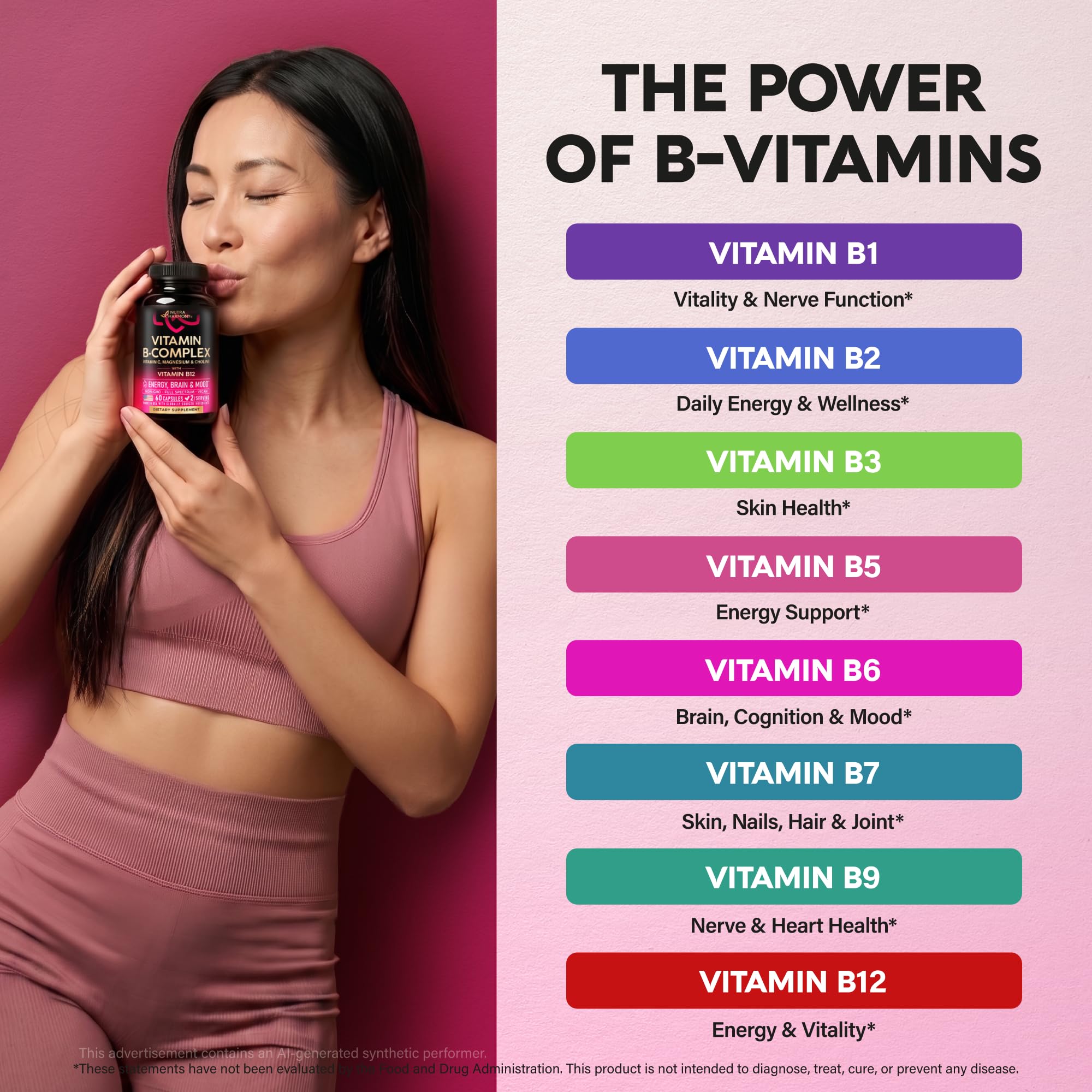 Vitamin B Complex for Women & Men - Methylated B-Complex & Vit B12, 120caps — Amazon image 6