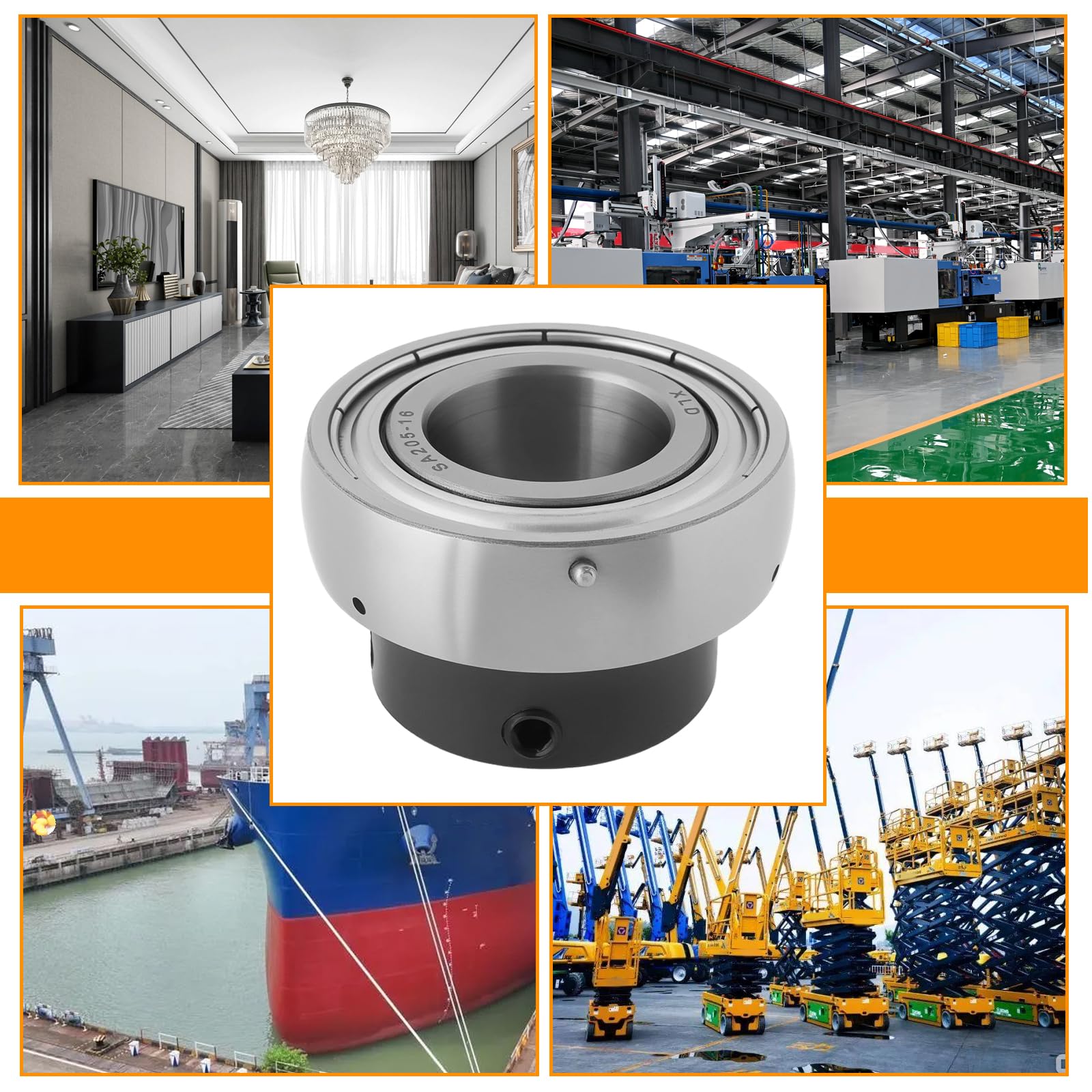 eMagTech 2pcs SA205-16 Eccentric Collar Locking Insert Bearing Suitable for Automobile Industry Papermaking Machinery Agricultural Machinery Inner 25.4mm - Image 3