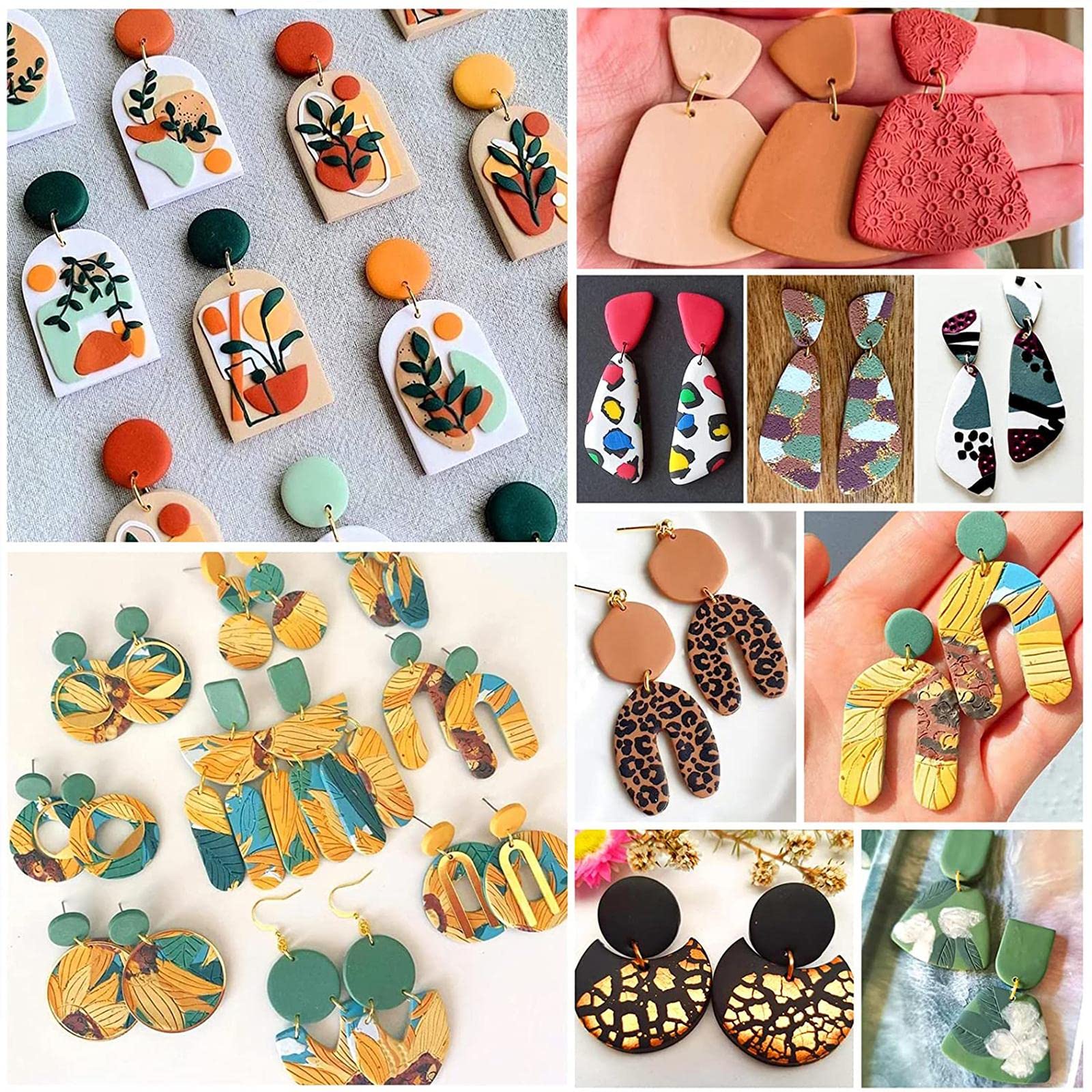 Adoorniequea 5 Set 124 Stück Cutter für Polymer Clay Ohrringe Geometrisch für Polymer Clay Ohrring Orange Orange 124 Stück