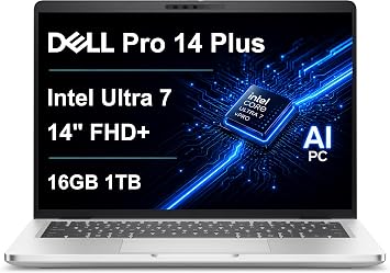 Dell Pro 14 Plus PB14250 Laptop, 14" FHD+, Intel Ultra 7 266V, 16GB/1TB