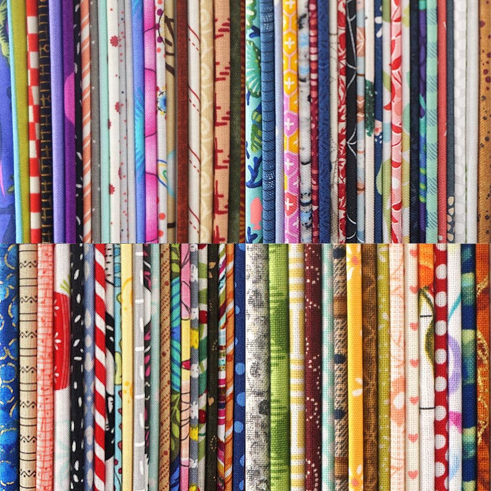 POL&CO 50pcs Cotton Craft Fabric Random Bundle Squares 100 Cotton Fabric for