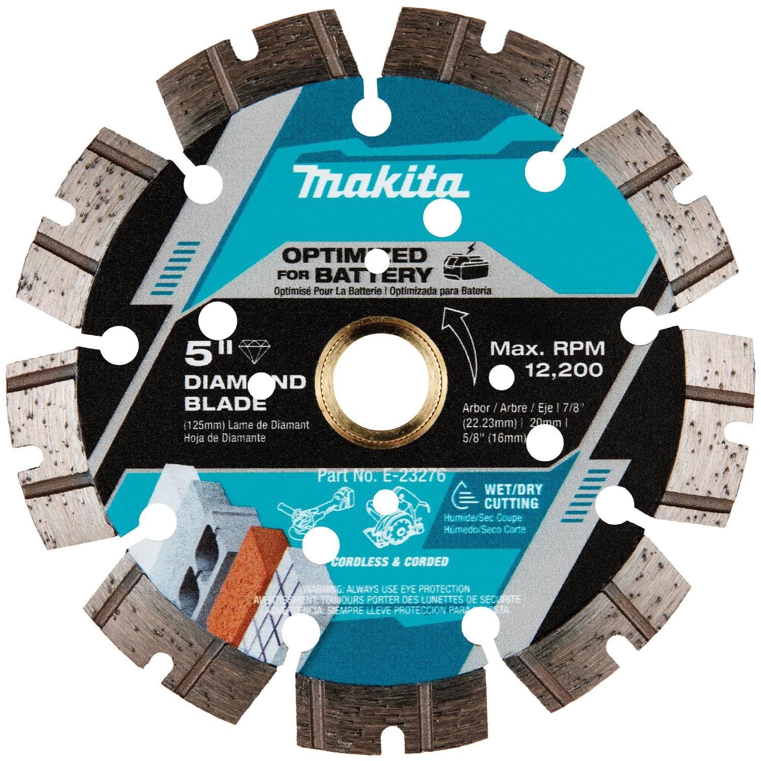 Makita E-23276 - Hoja de diamante de corte fino de 5 pulgadas, segmentada, de uso general