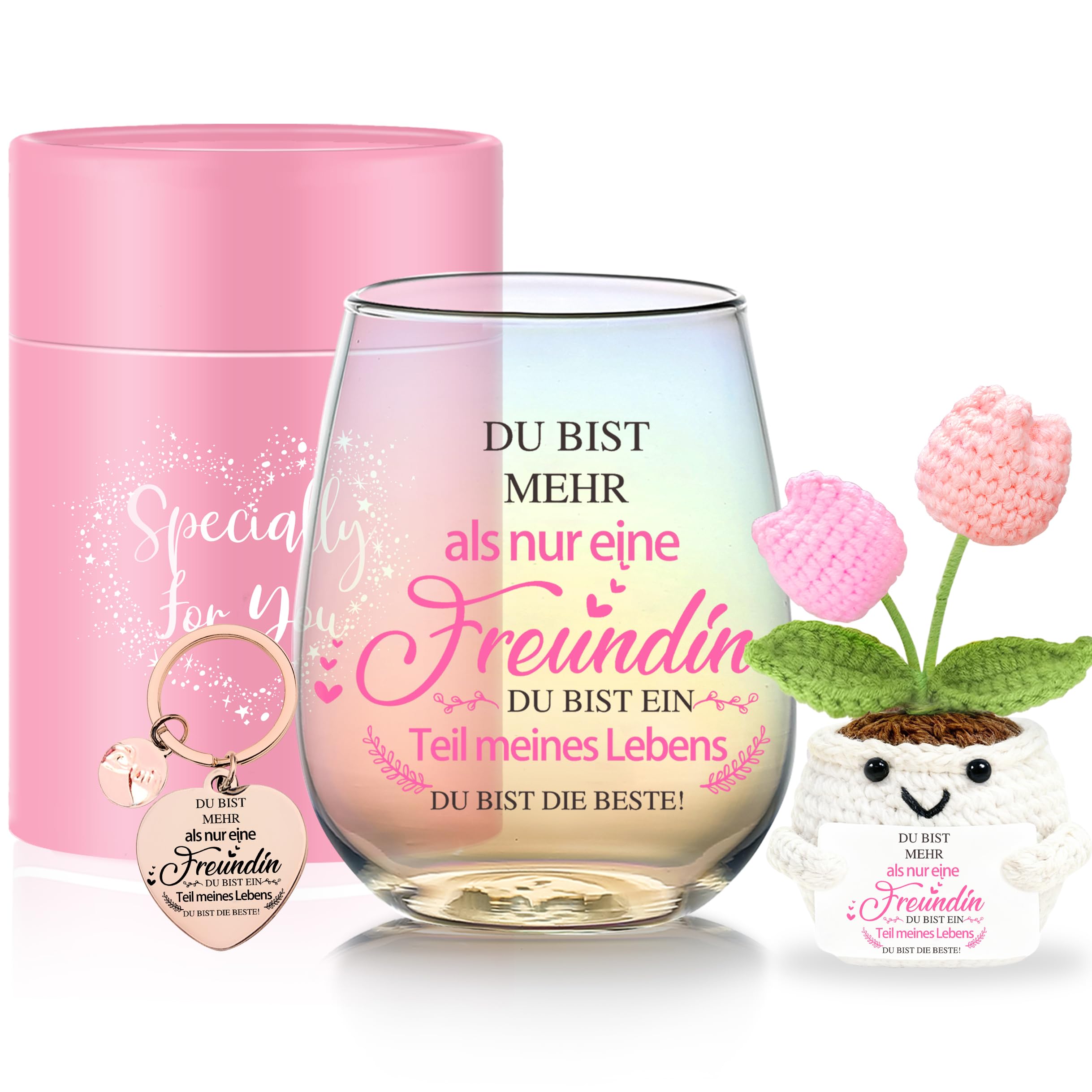 Arefen Geschenke für Frauen Freundin Weingläser Personalisierte Beste Freundin Geschenk Geburtstagsgeschenk für Frauen Adventskalender für Frau Freundschaft Freundinnen Geschenk Gin Gläser