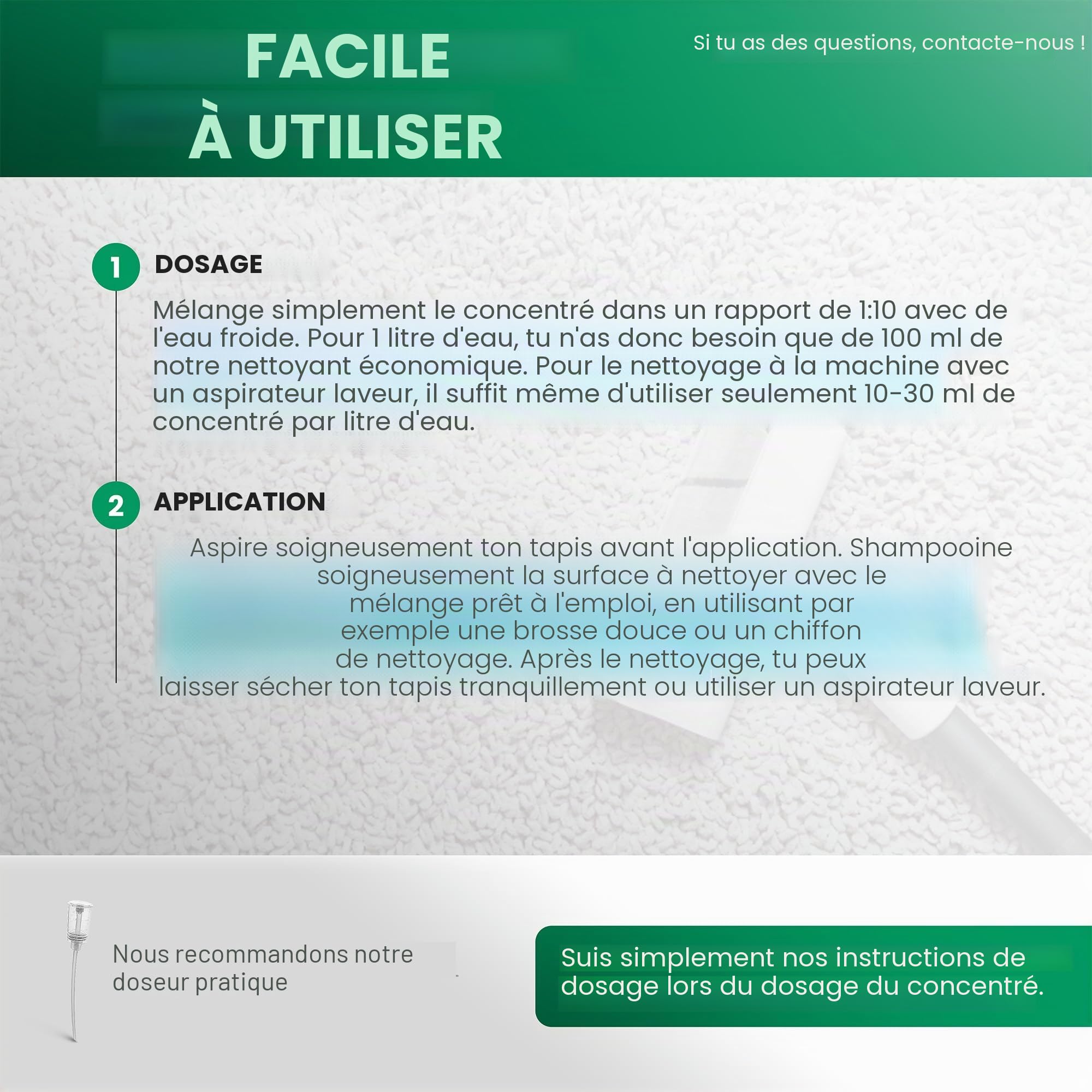 BiOHY Shampoing pour Tapis (Bouteille de 1l) | Concentré de nettoyant pour tapis | idéal pour enlever les taches tenaces | bien toléré par les animaux (Teppichshampoo)