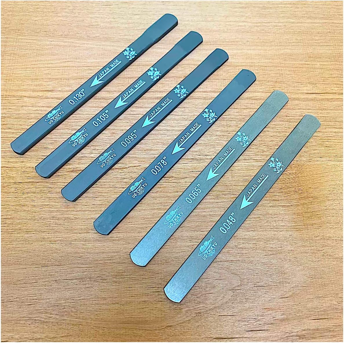 Bass Nut File Set by Uo-Chikyu Hiroshima - 6 piece double-sided 48-130 - 5005