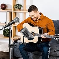 Vista 2 de Tablet Holder for Mic Stand, Adjustable iPad Mic Stand Mount, Tablet Holder with Clamp Mount for Pole Desk Kitchen Cabinet, Compatible with 4.7 to