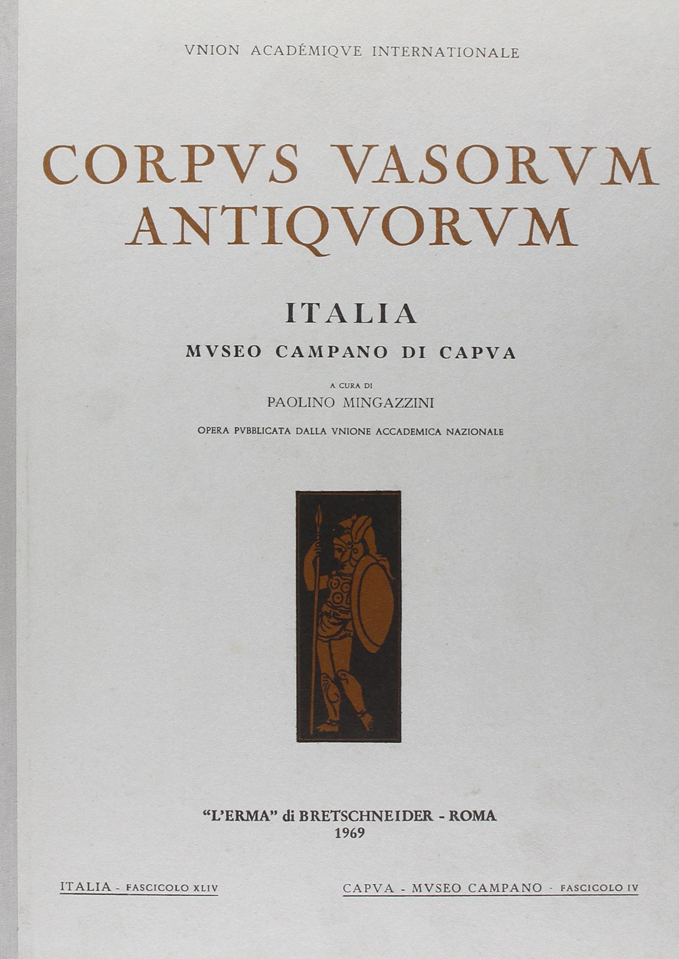 Corpus Vasorum Antiquorum Capua Museo Campano 4 Vol 44 fascicule d'étude