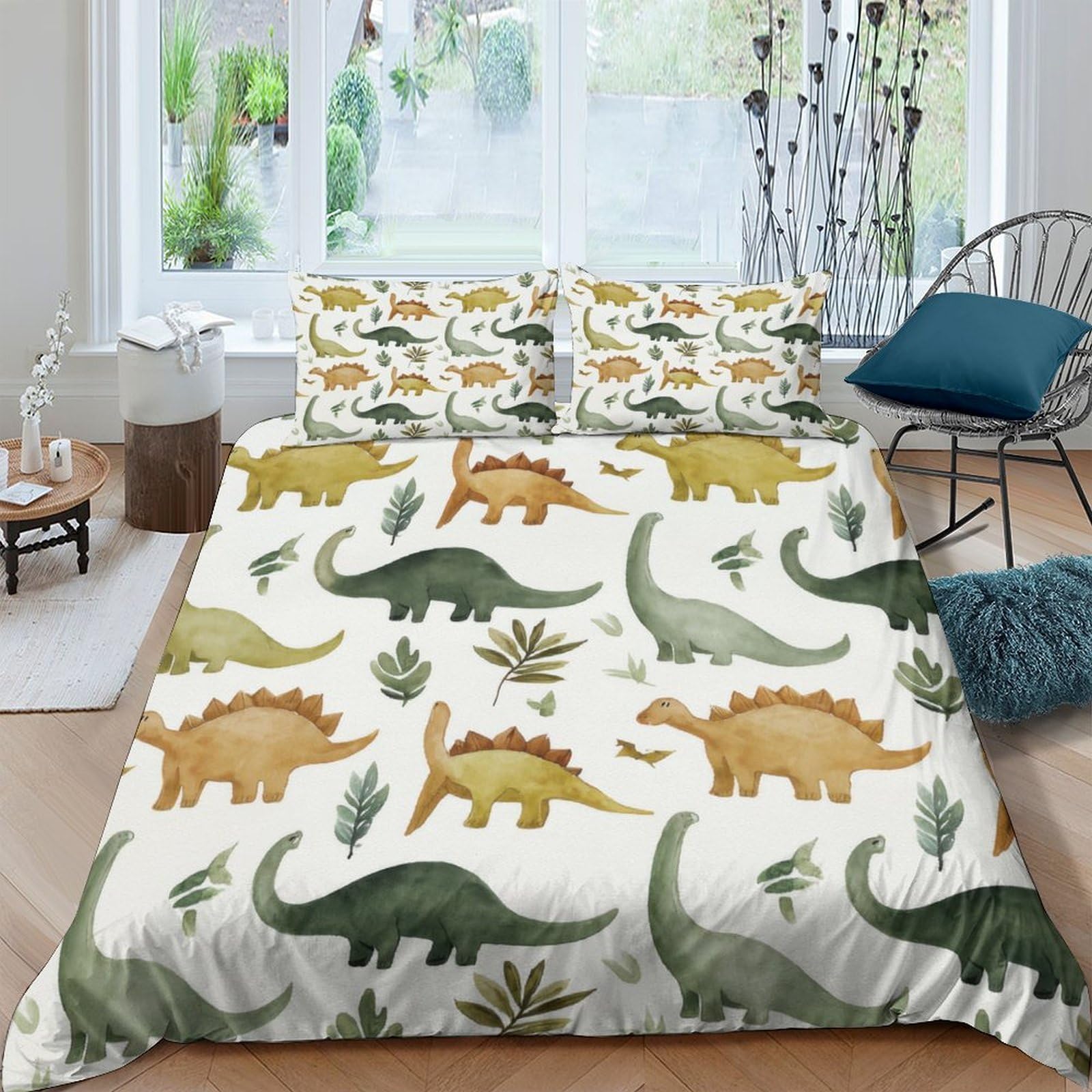 Ctjqhvkz Style-6 3D Printed Dinosaur Forest Fitted Sheet Microfiber Soft Breathable Jurassic Animal Bed Cover For Bedroom Guest Room Decor Single（135X200cm）