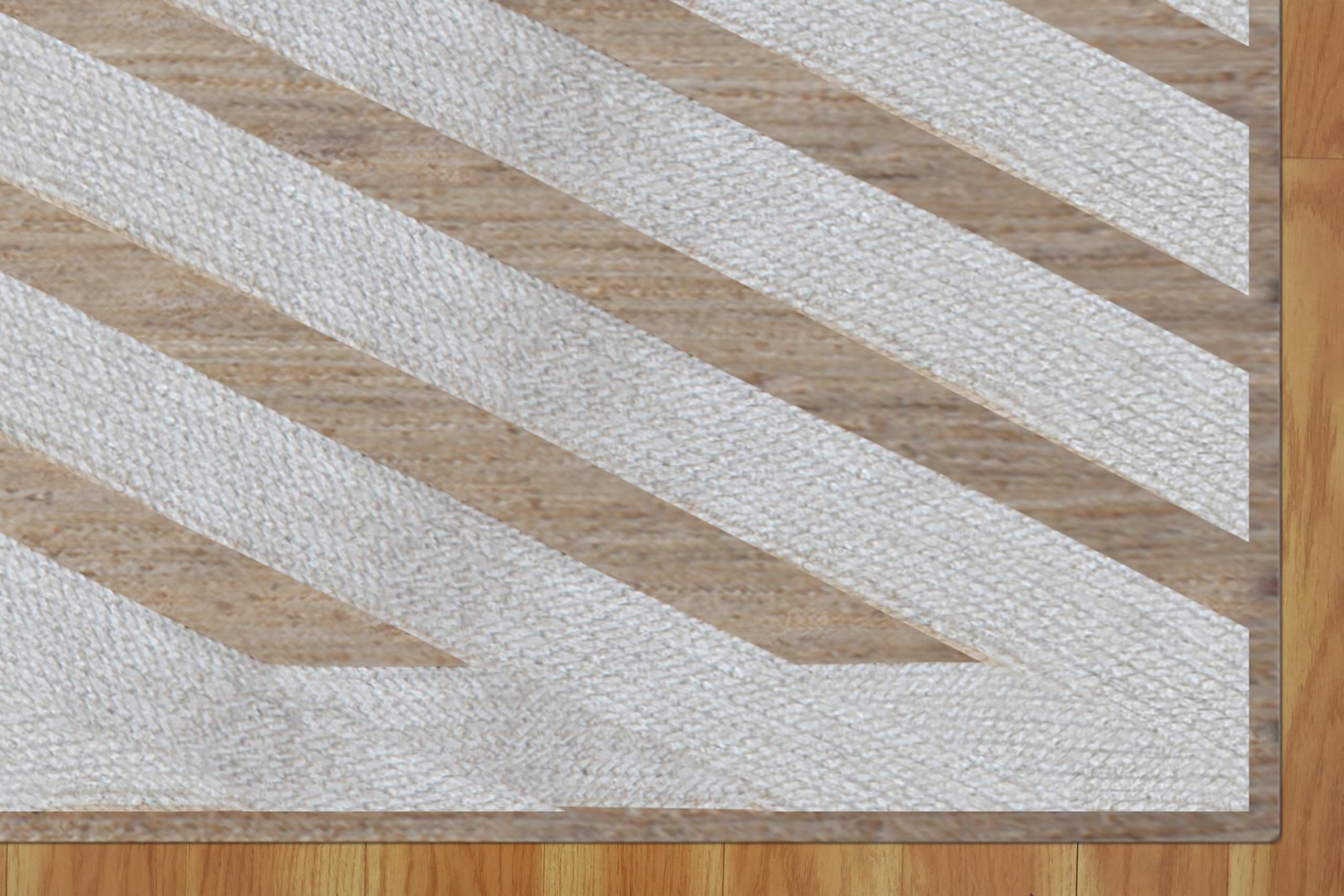 Naturalny dywan z juty w stylu boho, dekoracyjny dywan do salonu, biały, beżowy, kilim, dywan dekoracyjny z juty, dekoracja domu, wewnątrz, na zewnątrz, duży dywanik, patio, dywan podłogowy, 15 x 25